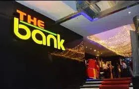 Bank Karaoke Bangkok - illuminated exterior and entrance at night